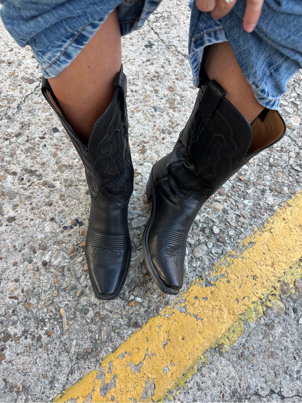 Lucchese Black Leather Boots